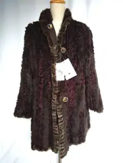 新品 タグ付 ベルジュ ラビットファー リバーシブル ジャケット 毛皮 コート