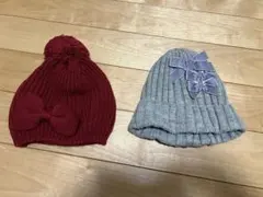 【美品】 BEBE リボンニット帽　2点セット