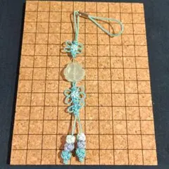 匿名発送 ミモザ色と白のかざり結びメガネコード 67cm ハンドメイド