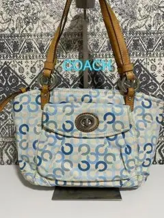 良品 COACH コーチ オプアート 2WAY ショルダー トートバッグ