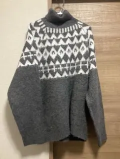 【タグ付き新品】Karaku ニット セーター ノルディック柄 幾何学模様 XL