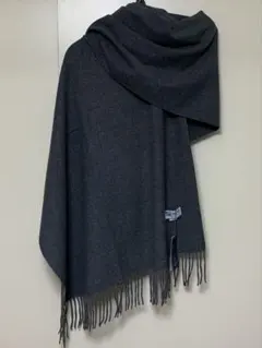 ジョンストンズ　ストール大判カシミア% マフラーダークグレー　秋冬