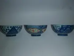 有田焼　清秀　お茶碗　飯椀　絵替わり3客セットのサムネイル