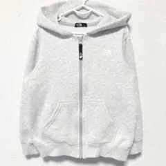 ザノースフェイス スウェット パーカー フルジップ グレー 刺繍　120サイズ