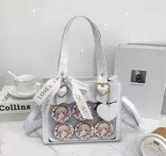 痛バッグ 小さめ 白 推し活 トートバッグ ショルダーバッグ 痛バ 見せバッグ