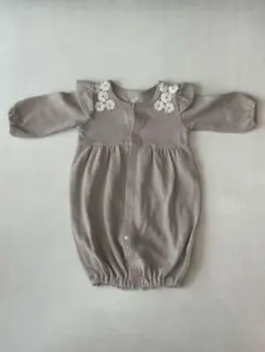 バースデー オーガニックコットン グレー ロンパース 50-70