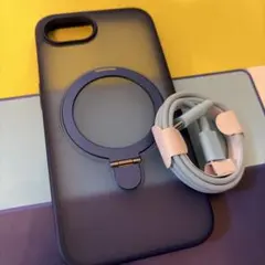 iPhone16eケース スタンド機能付き ケーブルセット
