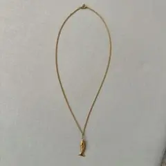 ヴィンテージゴールドネックレス 魚 ルビー 45cmのサムネイル