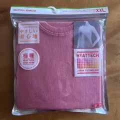 ユニクロ 極暖ヒートテック リブ クルーネック ピンク XXL 未開封