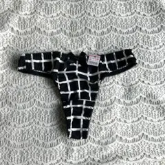 エメフィール 廃盤商品　M新品タグ付Tバック バック　チェックブラック