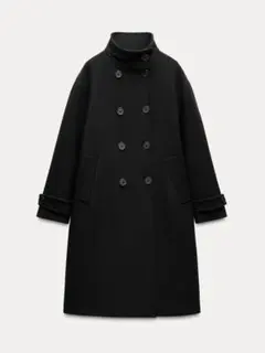 zara ウールロングコート　ピーコート