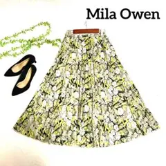 Mila Owen ロングプリーツスカート ウエストゴム サイズ0 花柄
