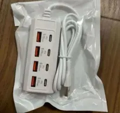 【新品】8ポート USBハブ ホワイト（USB-Cポート付き）