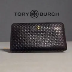 美品　TORY BURCH レザー長財布 黒　メンズ　レディース