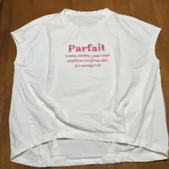 Parfait ロゴプリント フレンチスリーブ Tシャツ ホワイト