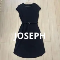 【Joseph】ネイビー Vネック ひざ丈ワンピース 半袖のサムネイル