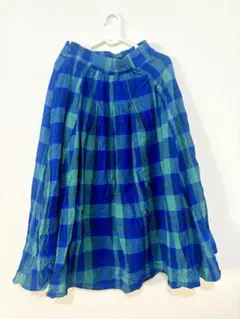 古着屋　レトロ　Sonny Label チェック柄 ロングスカート ブルーのサムネイル