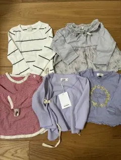80 90 女の子　長袖トップス5枚セット