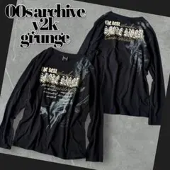 2000's long sleeve tee glitter logo y2k