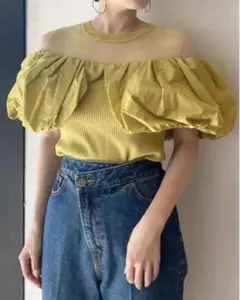 LAGUNAMOON バルーンオフショルダーニットプルオーバー