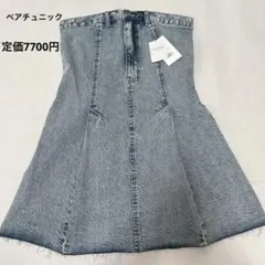新品 LOWRYS FARM ペア　チュニック　デニム ビスチェ トップス　Fのサムネイル