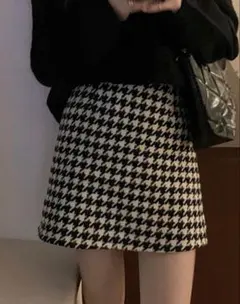 ハウンドトゥース柄 タイトスカート