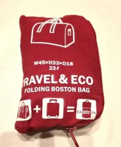 『未使用品』ドンキホーテ 折りたたみ ボストンバッグ 赤