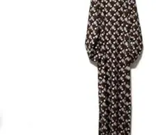 ZARA ザラ 幾何学模様 長袖 ロングワンピース スリット 秋 冬