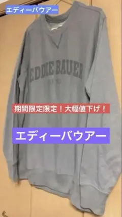【90s-00s】エディーバウアー 前立てボタン スウェット オリーブ L相当