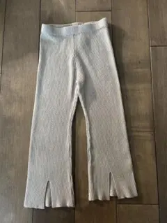 petit main リブ編みスリットボトムス