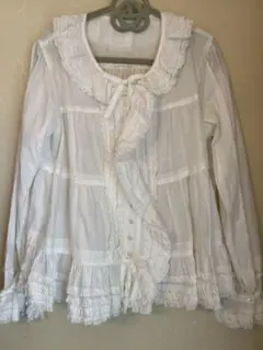 ピンクハウス　ピコフリル　長袖ブラウス