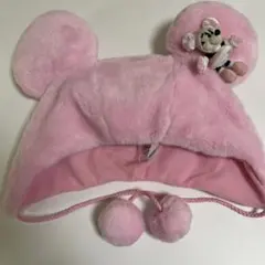ディズニー　ミニーマウス　ファンキャップ　マスコット　ラメ　ピンク　ボンボン