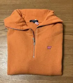 メルカリ市2日間限定価格！オレンジ フード付き ニットセーター　クリーニング済