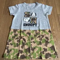 PEANUTS スヌーピー 半袖ワンピース 90cm 迷彩柄のサムネイル