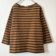 Sunny cloudsサニークラウズ　七分袖チョコボーダー　カットソー