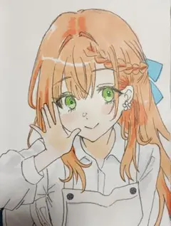 手描きイラスト 女の子 アナログ オリジナル