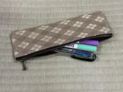 【ペンケース】　畳縁　薄い　軽い　丈夫　緑　新品