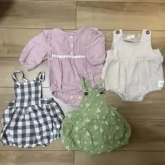 jio,conocoベビー80ロンパース、サロペット4点セット