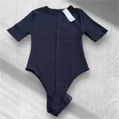 GU ボディスーツ 半袖 リブ ブラック XL 新品タグ付き インナー トップス