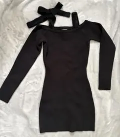 shoulderリボンタイトリブニットワンピースのサムネイル