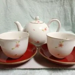Adam＆Eve　花柄ティーポットとカップセット