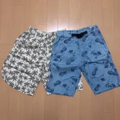 夏服安売り‼️メンズハーフパンツ2点セット パイナップル・ヤシの木柄