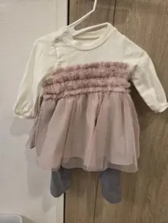 ブランシェス チュール フリル カバーオール ロンパース ピンク