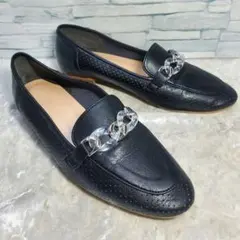 【美品】✨DIANA 23.5cm ローファー 黒 パンチングレザー クリア