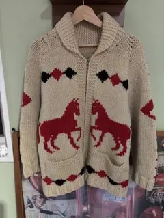 BPLS アニマル カーディガン 古着 50s 60s 緑 カウチン タロン 2025年