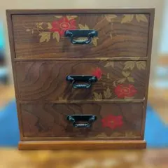 木製 小箪笥 ミニタンス 扉付　2段 2杯 小物入れ 小物収納 漆塗　時代金具 木製 小箪笥 ミニタンス 扉付 2段 2杯 小物入れ 小物収納 漆塗 時代