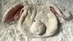 NICI ウサギデザインのフワフワポーチ うさぎ ポーチ