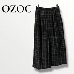 新品　OZOC ブラック　チェック ワイドパンツ　イージーパンツ　M