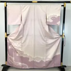 MK-1414 付下げ 暈しに花模様 灰桃色 - メルカリ