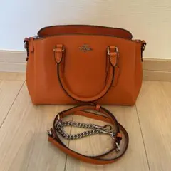 COACH コーチ ミニセージ キャリーオール 2WAY オレンジ レザー - メルカリ